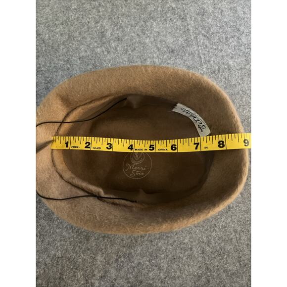 Betmar Vintage Brown Velour Felt Hat Pillbox Beret Bow‎ Made in Italy - Picture 8 of 11